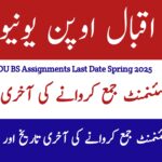 AIOU BS Assignment Last Date Spring 2025 – Complete Guide, aiou, brain academy, the aiou, aiou studio 9